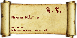 Mrena Nóra névjegykártya