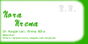 nora mrena business card